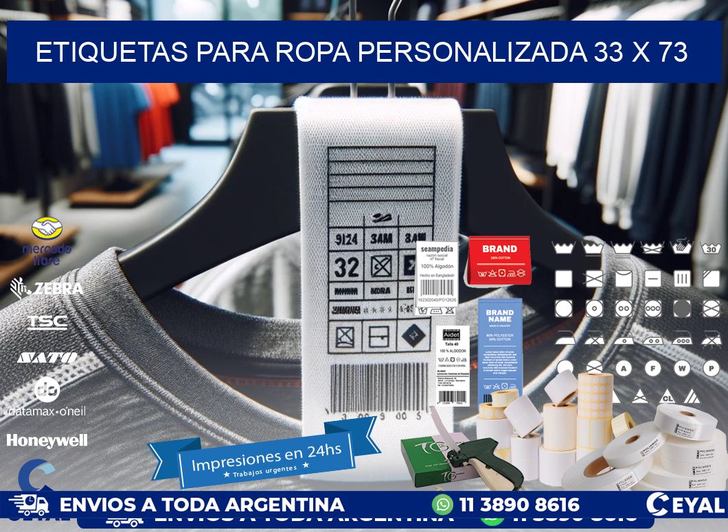 ETIQUETAS PARA ROPA PERSONALIZADA 33 x 73