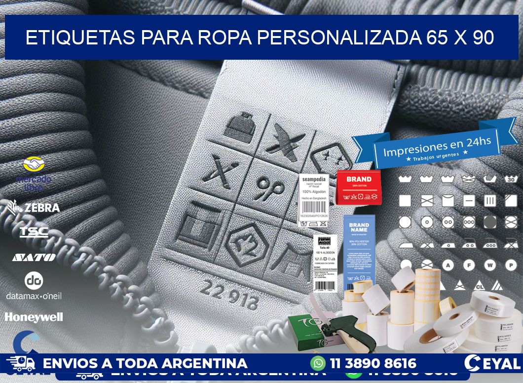 ETIQUETAS PARA ROPA PERSONALIZADA 65 x 90