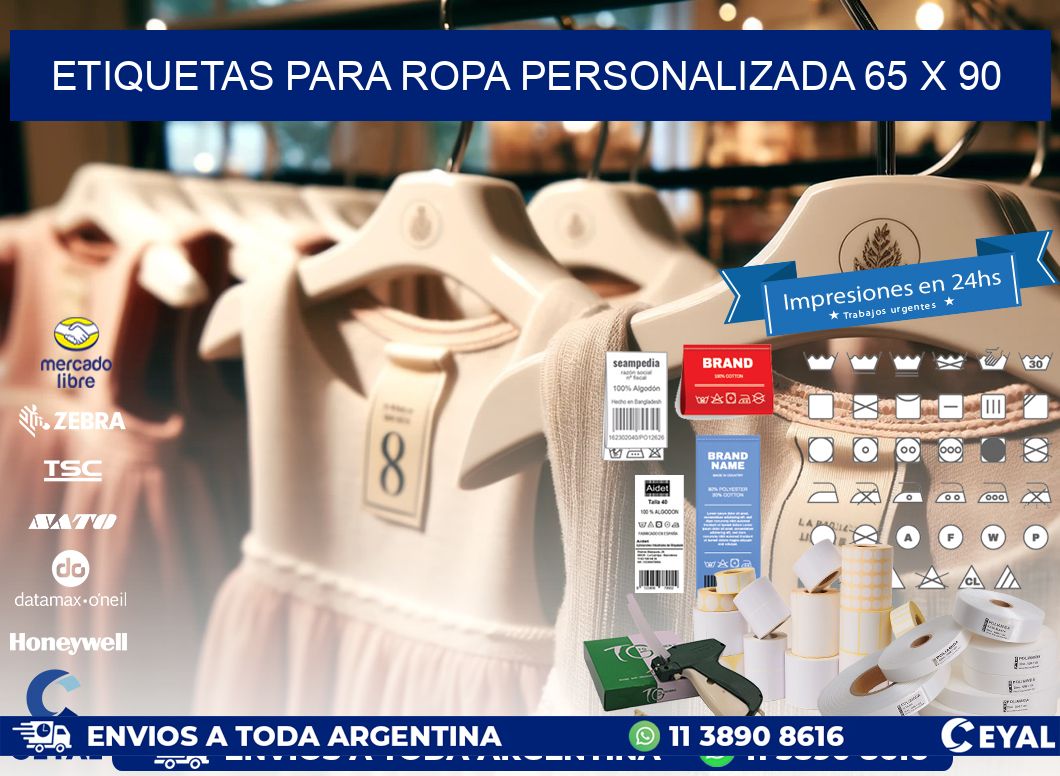 ETIQUETAS PARA ROPA PERSONALIZADA 65 x 90