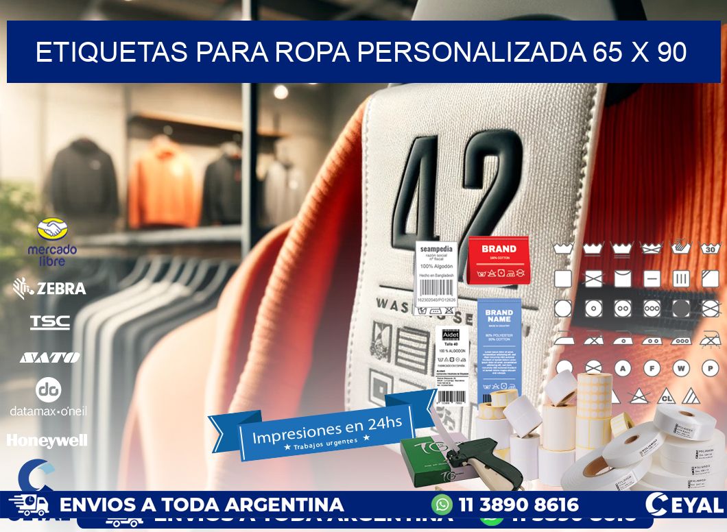 ETIQUETAS PARA ROPA PERSONALIZADA 65 x 90