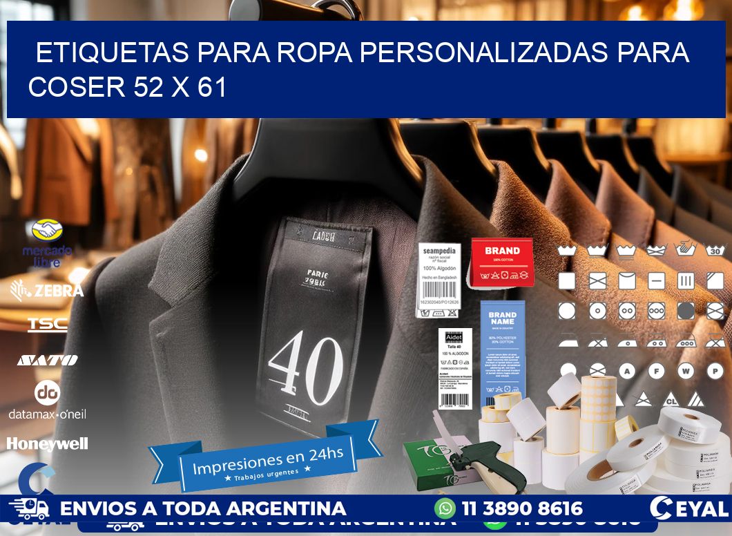 ETIQUETAS PARA ROPA PERSONALIZADAS PARA COSER 52 x 61