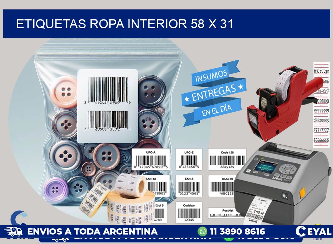 ETIQUETAS ROPA INTERIOR 58 x 31