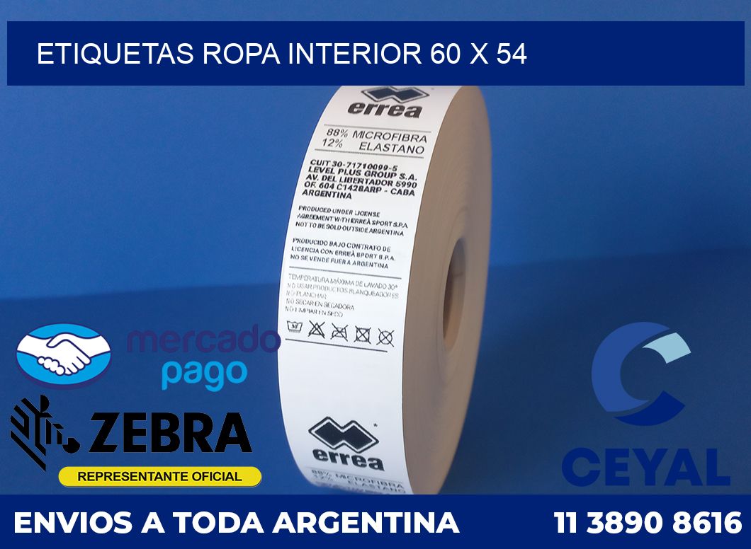 ETIQUETAS ROPA INTERIOR 60 x 54