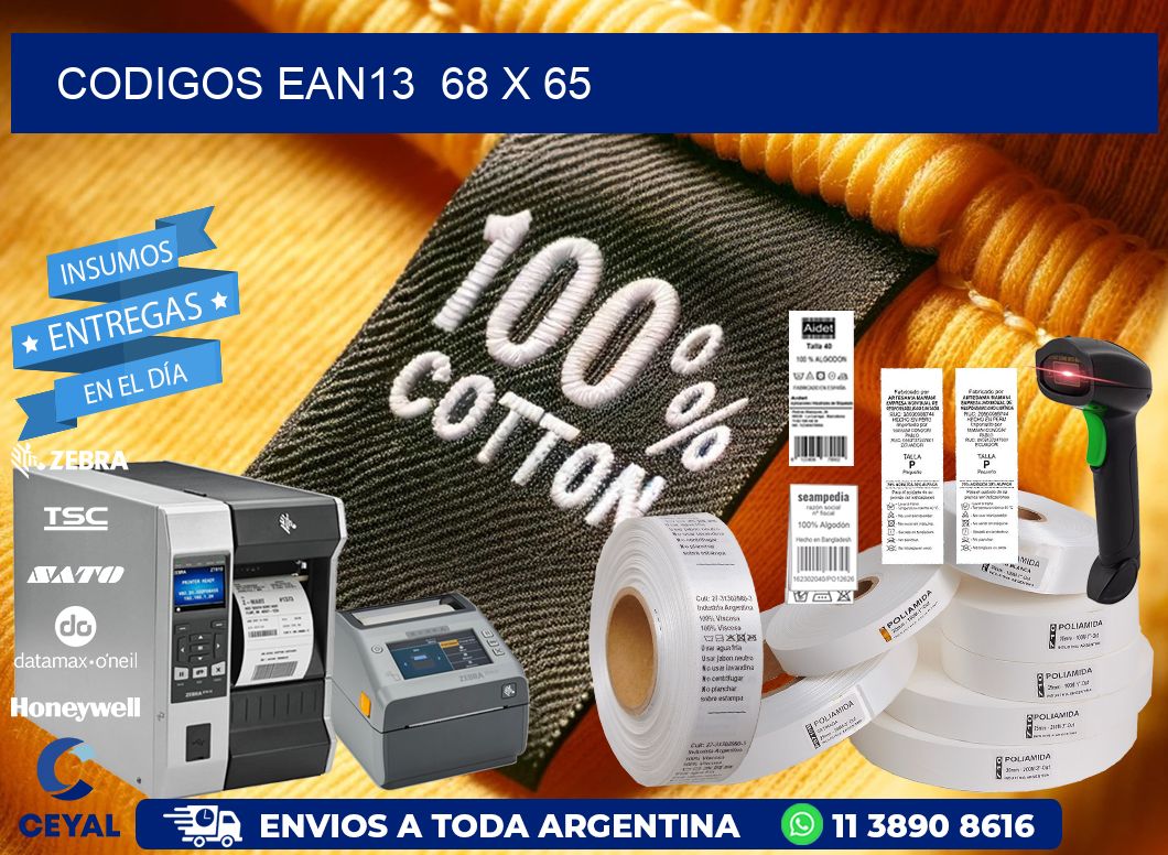 CODIGOS EAN13  68 x 65