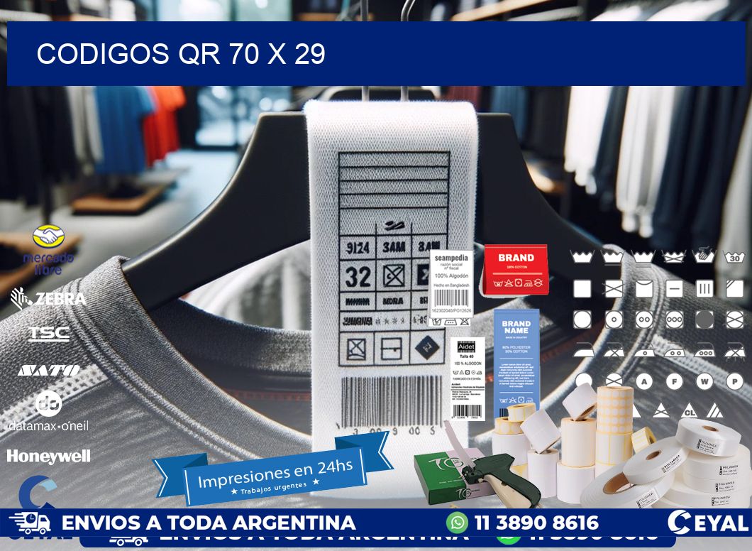 CODIGOS QR 70 x 29