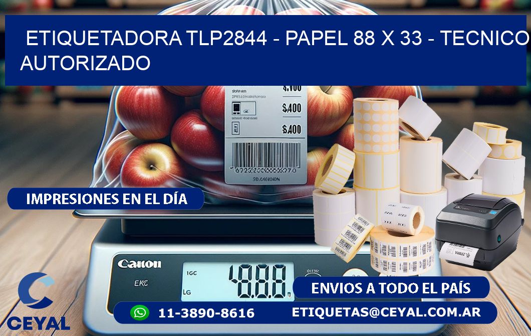 ETIQUETADORA TLP2844 - PAPEL 88 x 33 - TECNICO AUTORIZADO