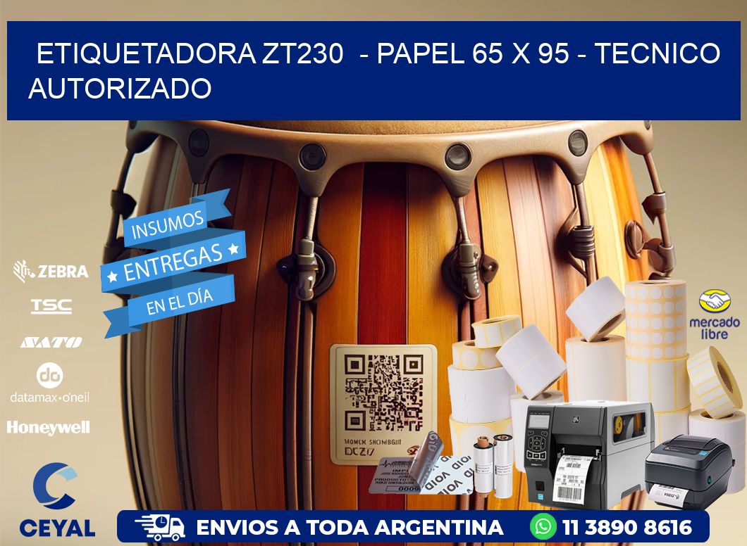 ETIQUETADORA ZT230  - PAPEL 65 x 95 - TECNICO AUTORIZADO
