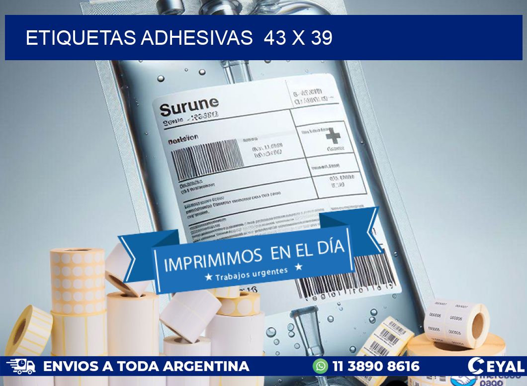 ETIQUETAS ADHESIVAS  43 x 39