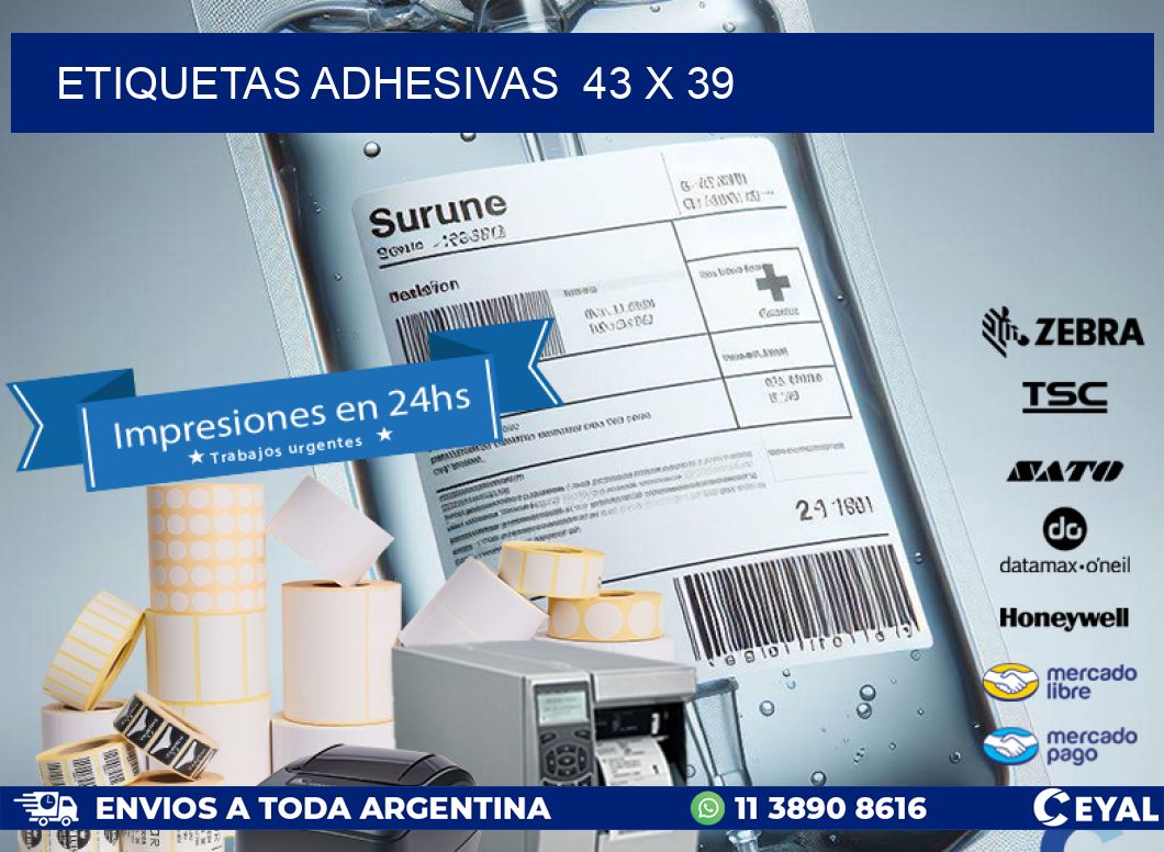 ETIQUETAS ADHESIVAS  43 x 39