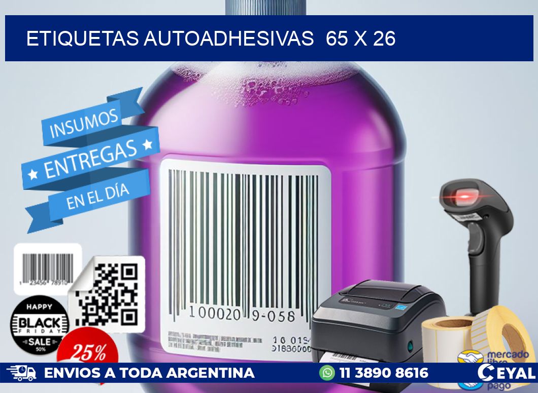 ETIQUETAS AUTOADHESIVAS  65 x 26