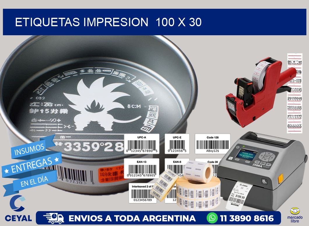 ETIQUETAS IMPRESION  100 x 30