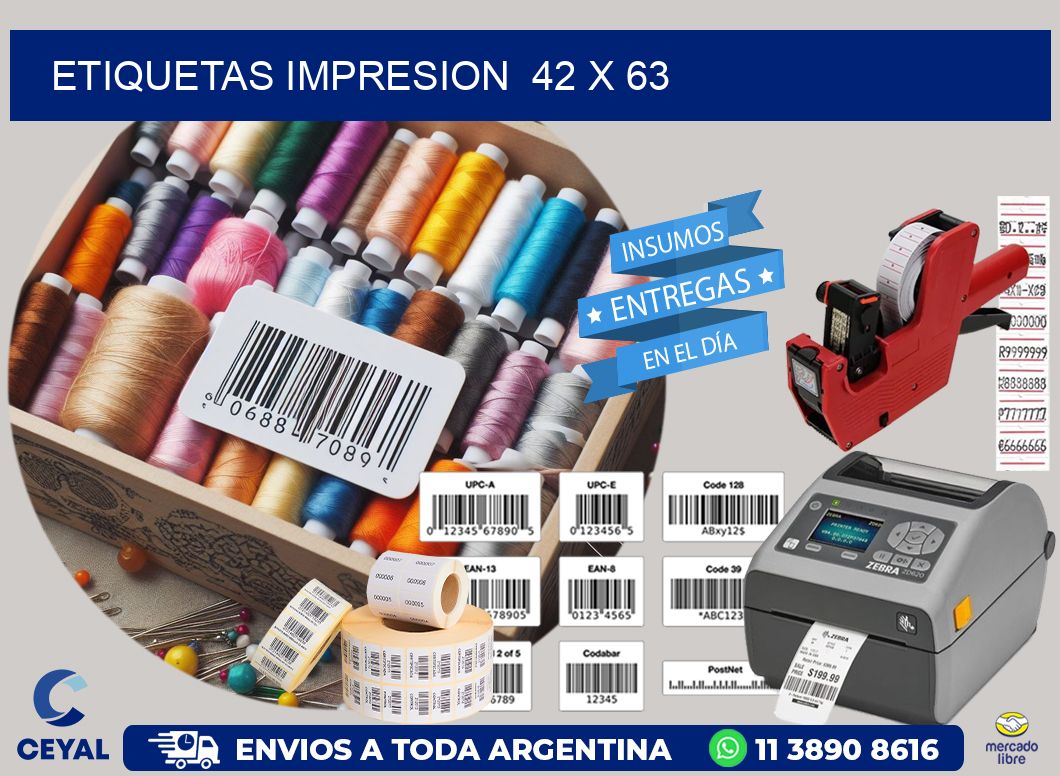 ETIQUETAS IMPRESION  42 x 63