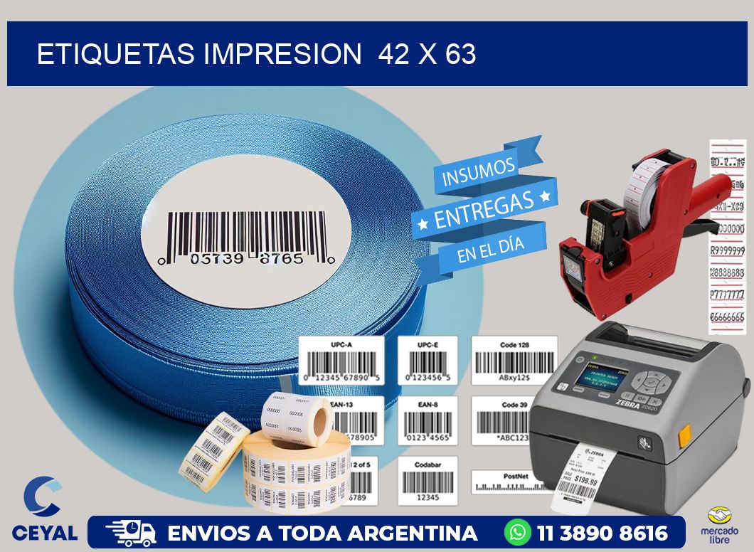 ETIQUETAS IMPRESION  42 x 63