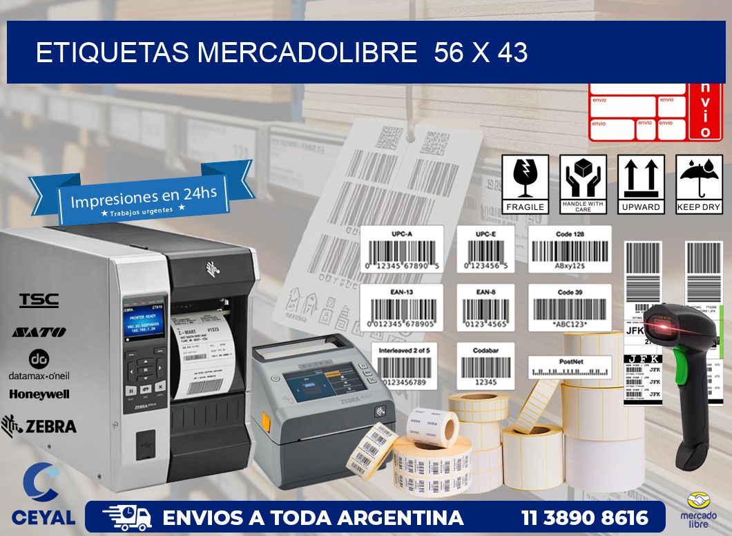 ETIQUETAS MERCADOLIBRE  56 x 43