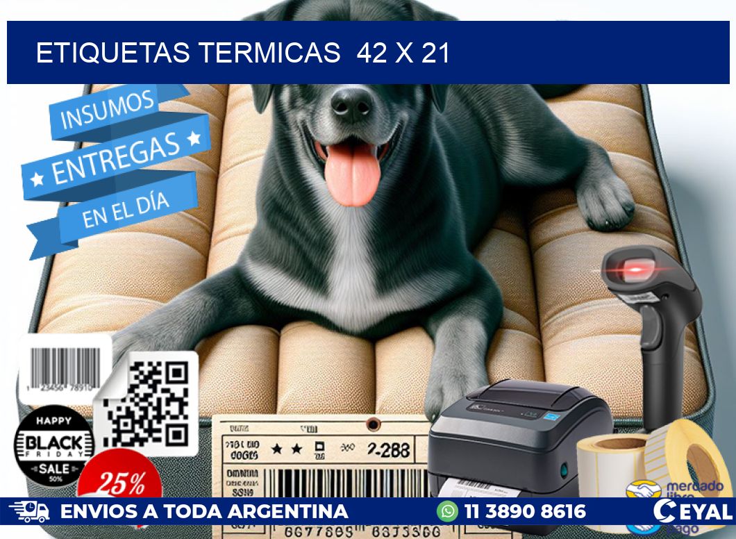 ETIQUETAS TERMICAS  42 x 21