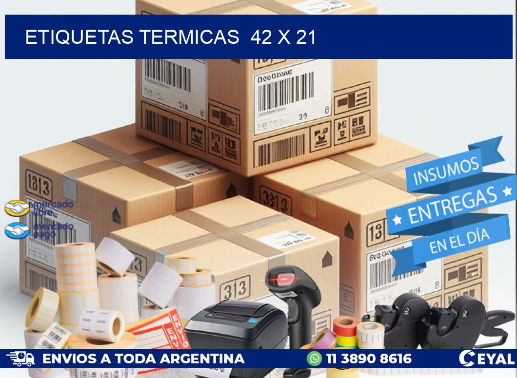 ETIQUETAS TERMICAS  42 x 21
