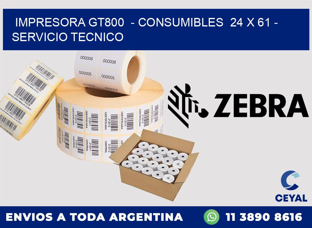 IMPRESORA GT800  - CONSUMIBLES  24 x 61 - SERVICIO TECNICO