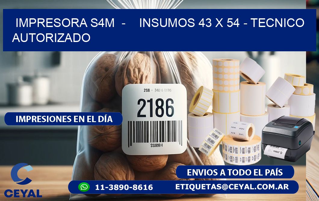 IMPRESORA S4M  -    INSUMOS 43 x 54 - TECNICO AUTORIZADO