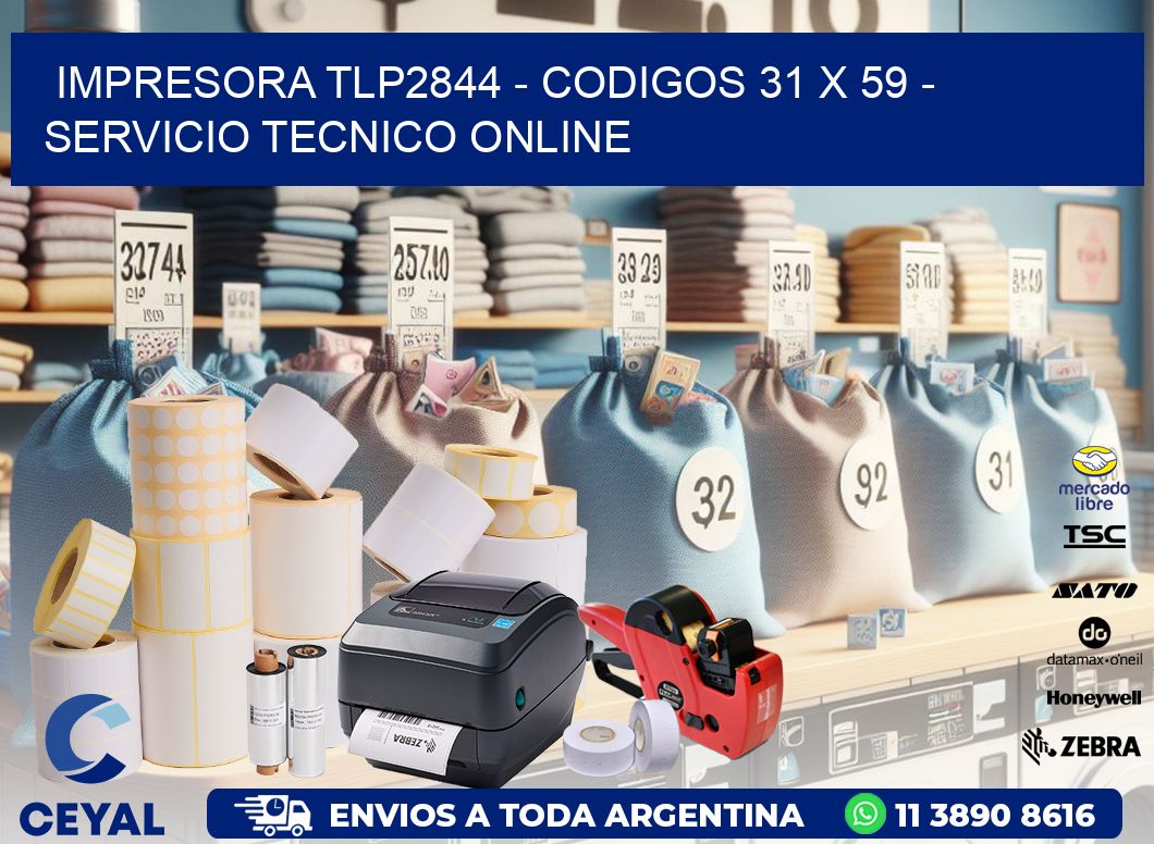 IMPRESORA TLP2844 - CODIGOS 31 x 59 - SERVICIO TECNICO ONLINE