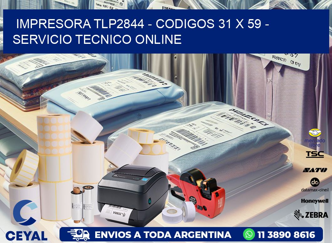 IMPRESORA TLP2844 - CODIGOS 31 x 59 - SERVICIO TECNICO ONLINE