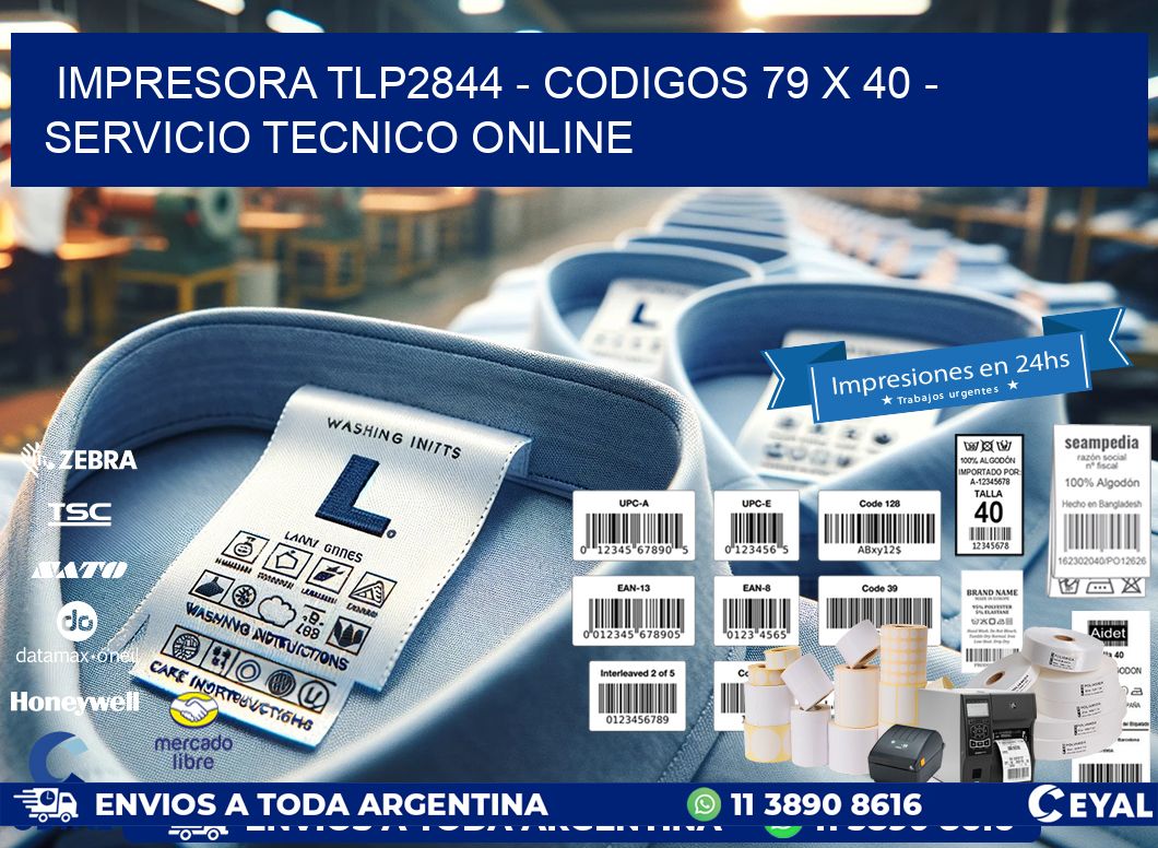 IMPRESORA TLP2844 - CODIGOS 79 x 40 - SERVICIO TECNICO ONLINE