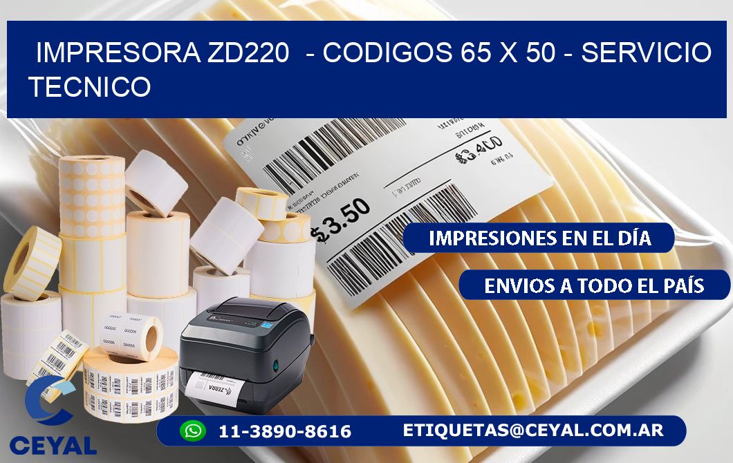 IMPRESORA ZD220  - CODIGOS 65 x 50 - SERVICIO TECNICO