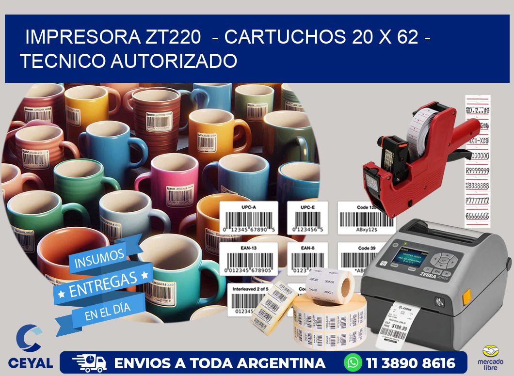 IMPRESORA ZT220  - CARTUCHOS 20 x 62 - TECNICO AUTORIZADO