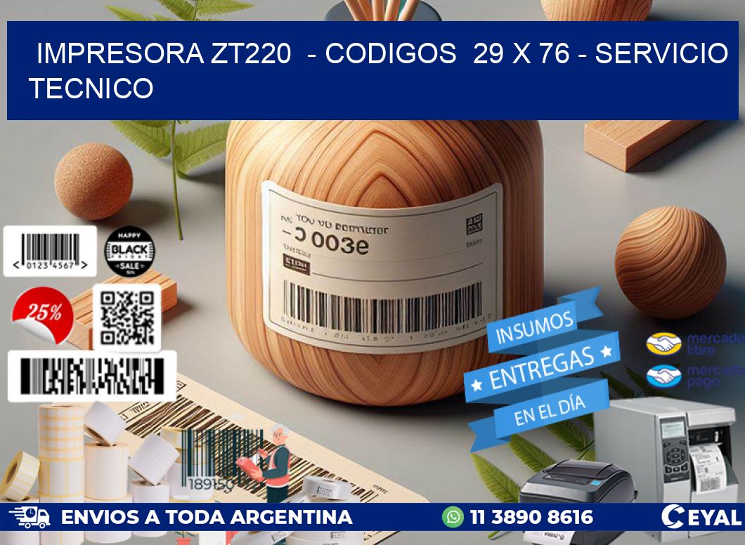 IMPRESORA ZT220  - CODIGOS  29 x 76 - SERVICIO TECNICO