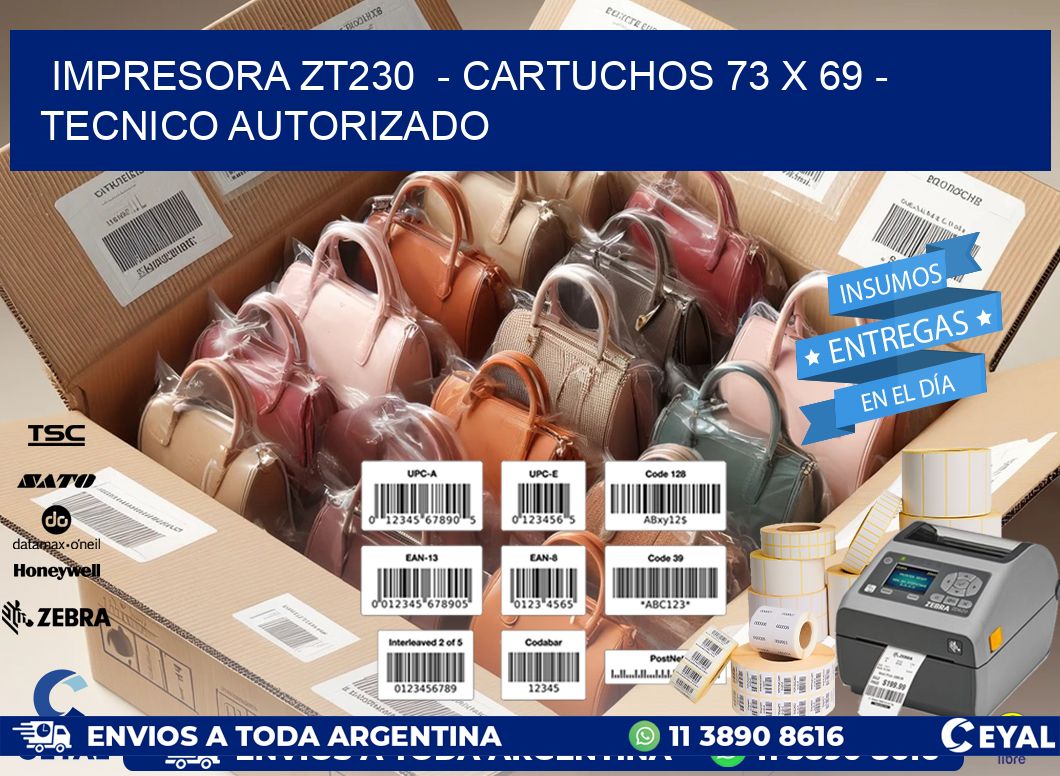 IMPRESORA ZT230  - CARTUCHOS 73 x 69 - TECNICO AUTORIZADO
