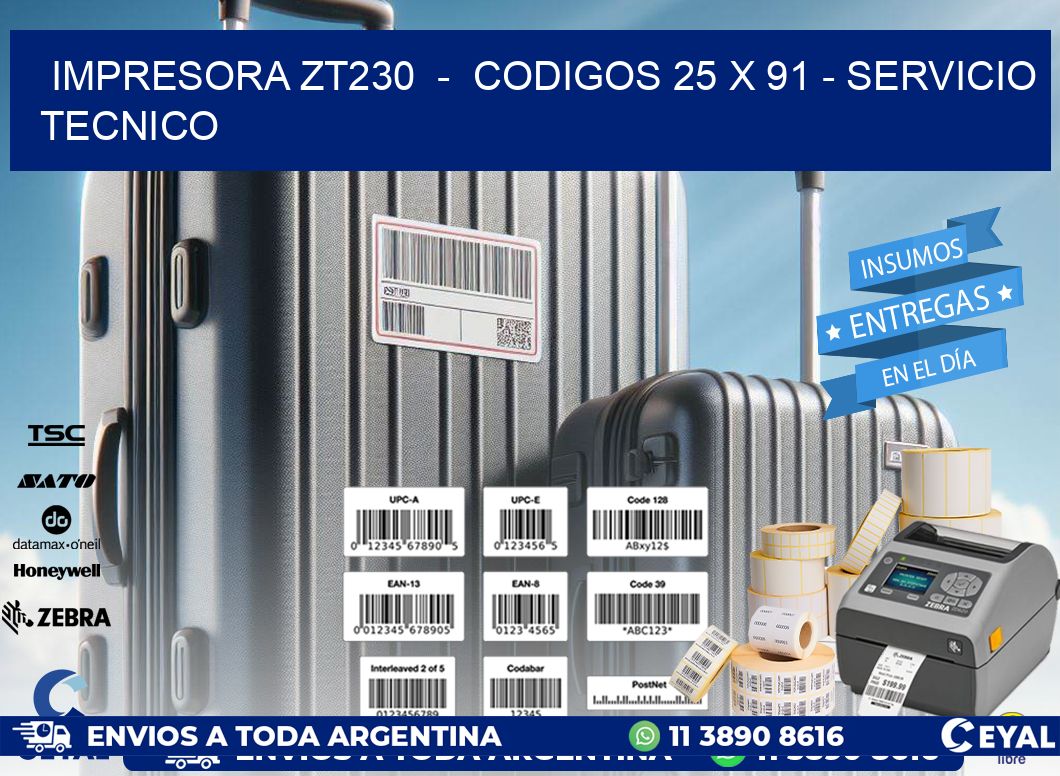 IMPRESORA ZT230  -  CODIGOS 25 x 91 - SERVICIO TECNICO
