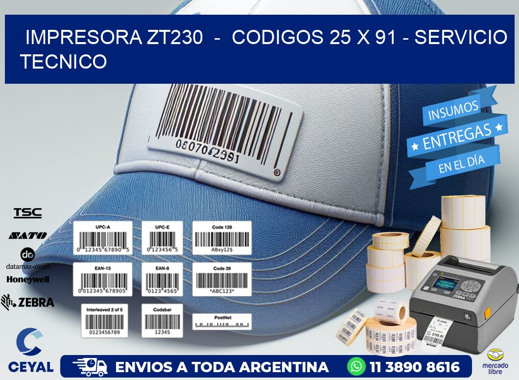 IMPRESORA ZT230  –  CODIGOS 25 x 91 – SERVICIO TECNICO