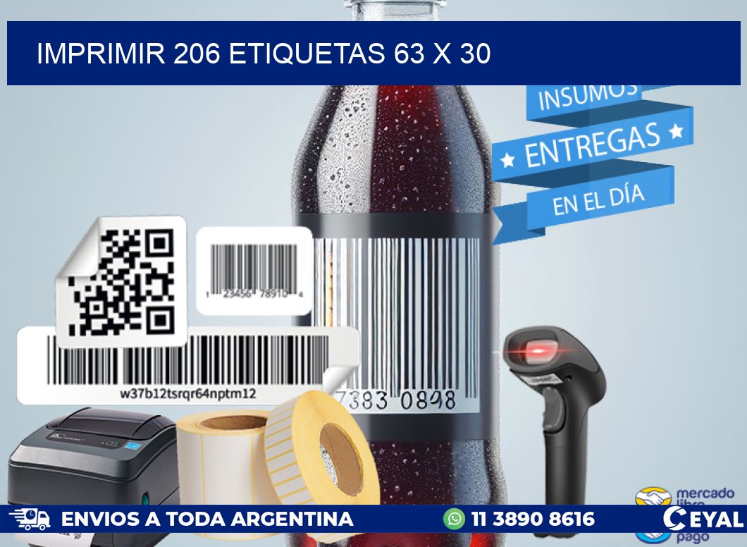 IMPRIMIR 206 ETIQUETAS 63 x 30