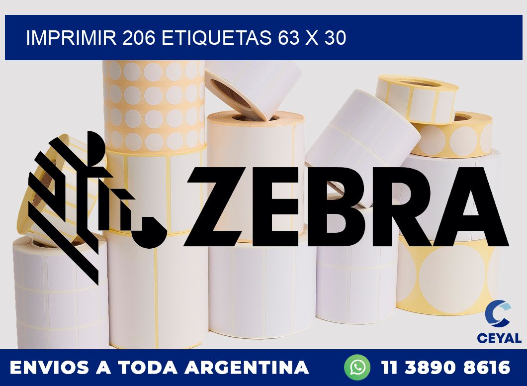 IMPRIMIR 206 ETIQUETAS 63 x 30