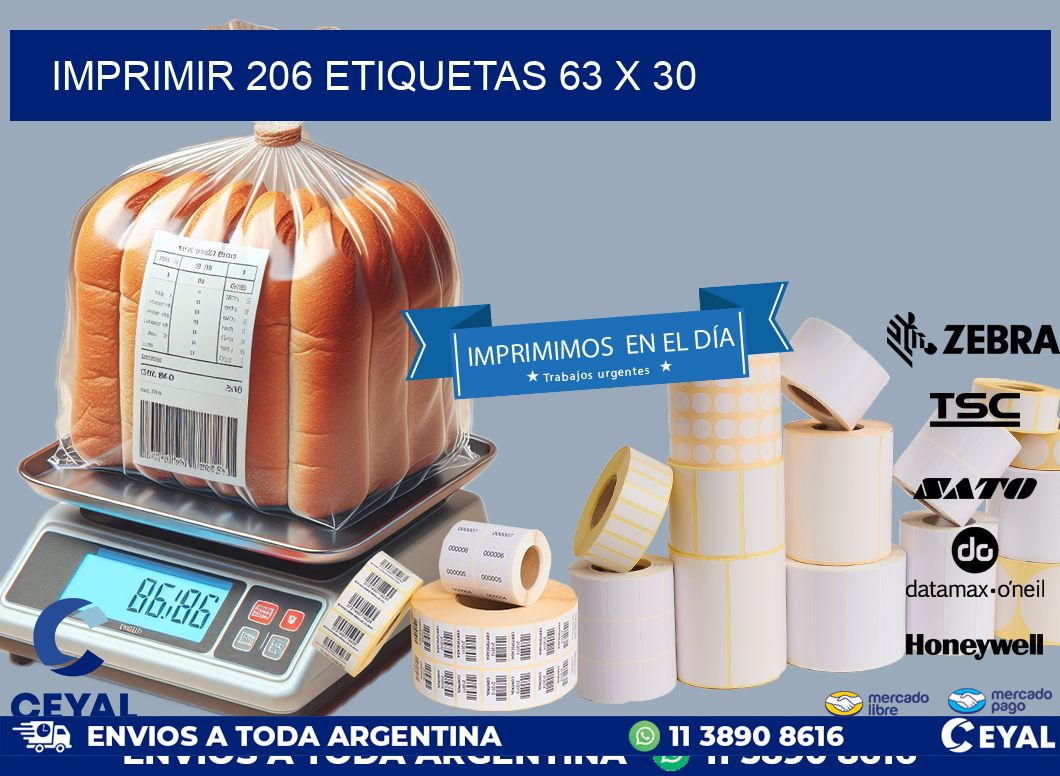 IMPRIMIR 206 ETIQUETAS 63 x 30