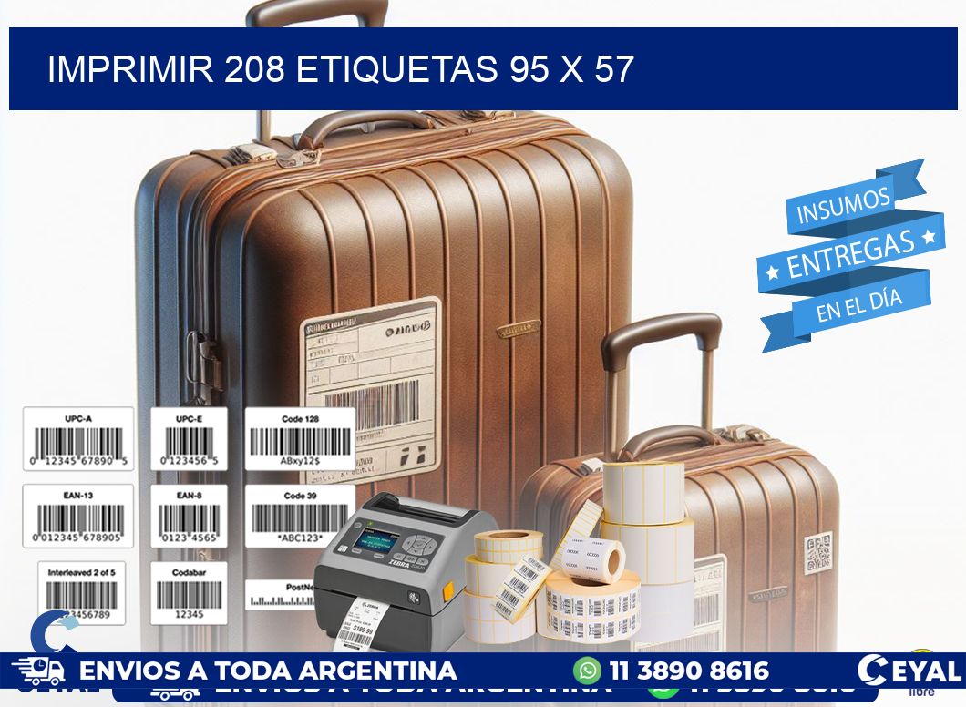 IMPRIMIR 208 ETIQUETAS 95 x 57