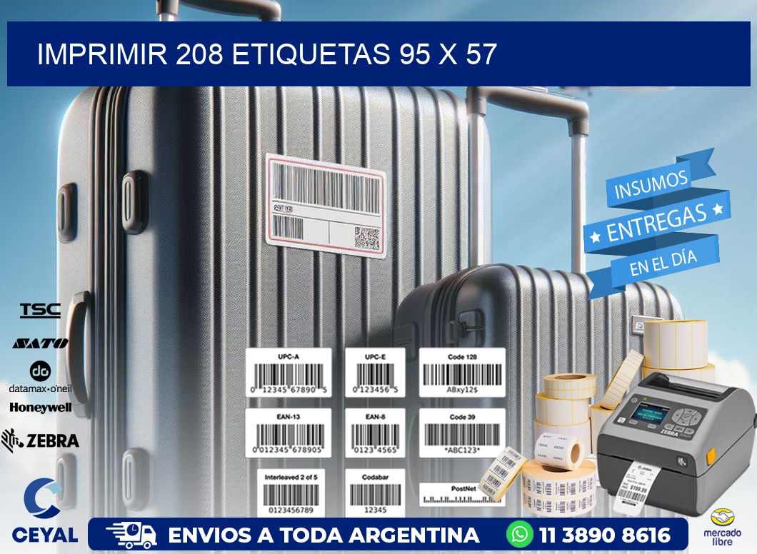 IMPRIMIR 208 ETIQUETAS 95 x 57