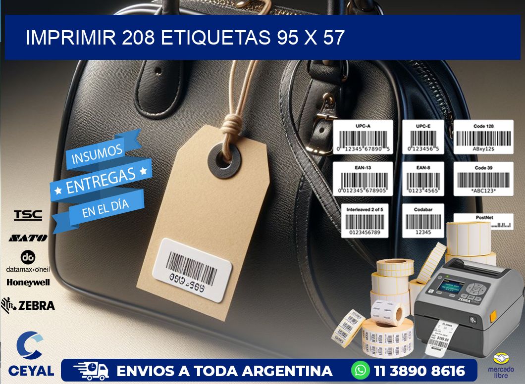 IMPRIMIR 208 ETIQUETAS 95 x 57