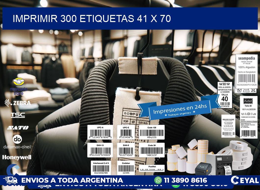 IMPRIMIR 300 ETIQUETAS 41 x 70