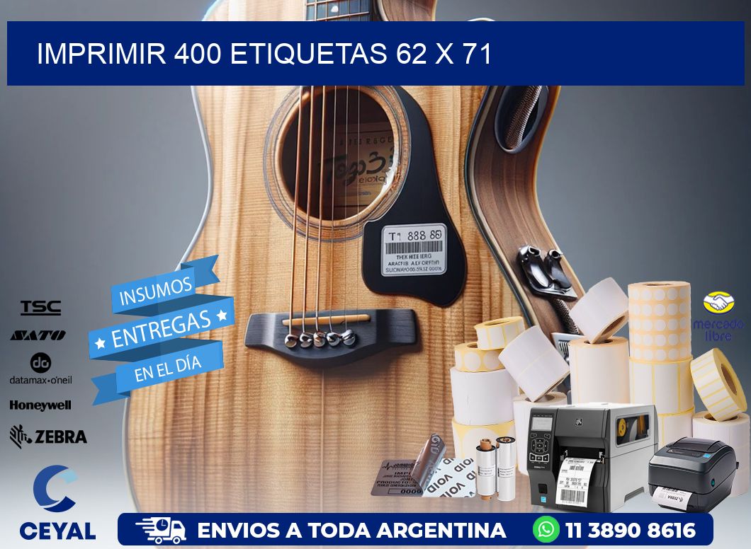 IMPRIMIR 400 ETIQUETAS 62 x 71