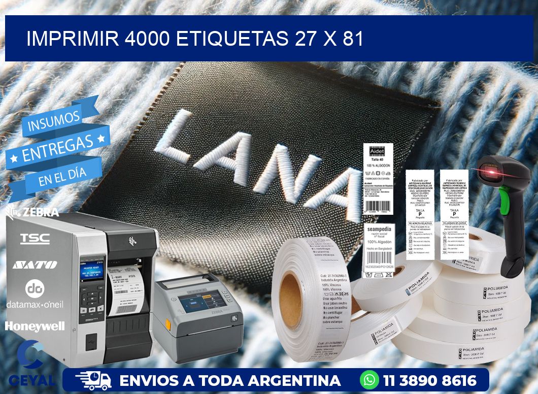 IMPRIMIR 4000 ETIQUETAS 27 x 81