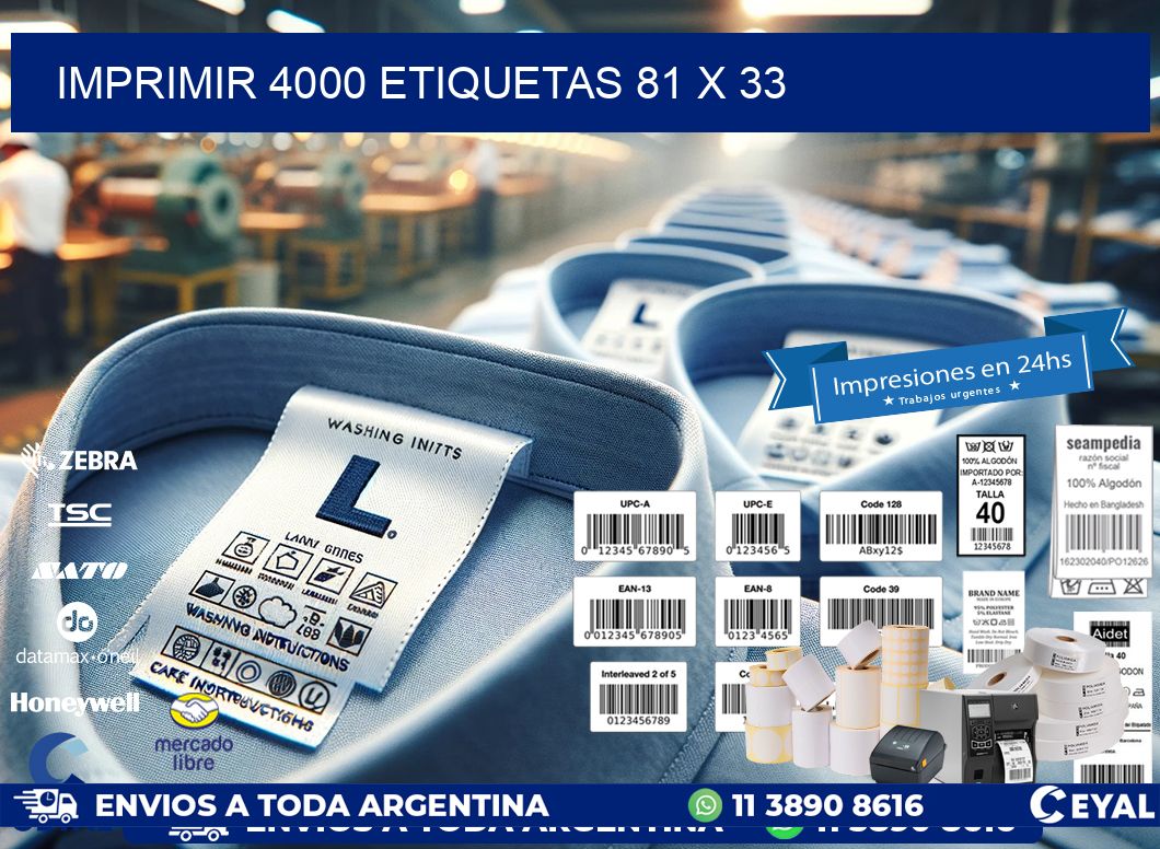 IMPRIMIR 4000 ETIQUETAS 81 x 33