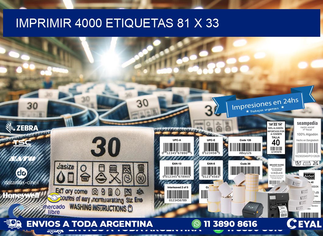 IMPRIMIR 4000 ETIQUETAS 81 x 33