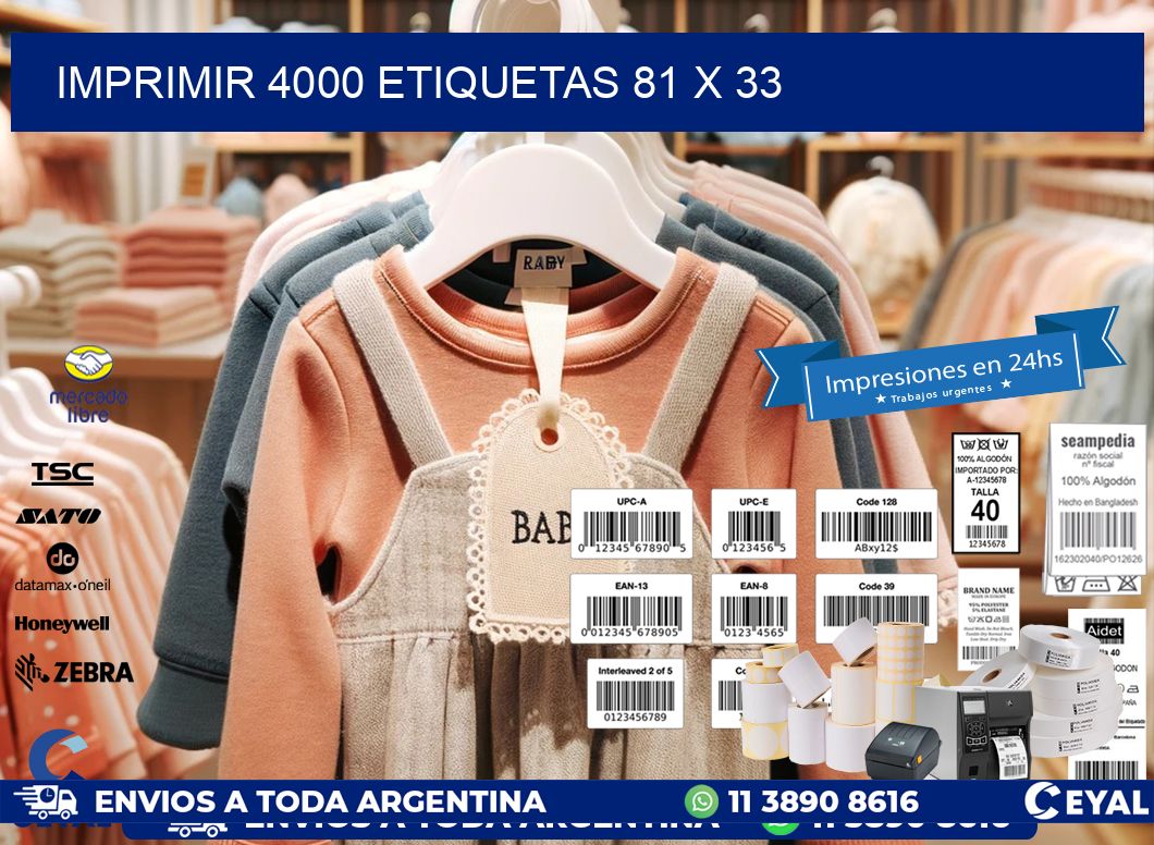 IMPRIMIR 4000 ETIQUETAS 81 x 33