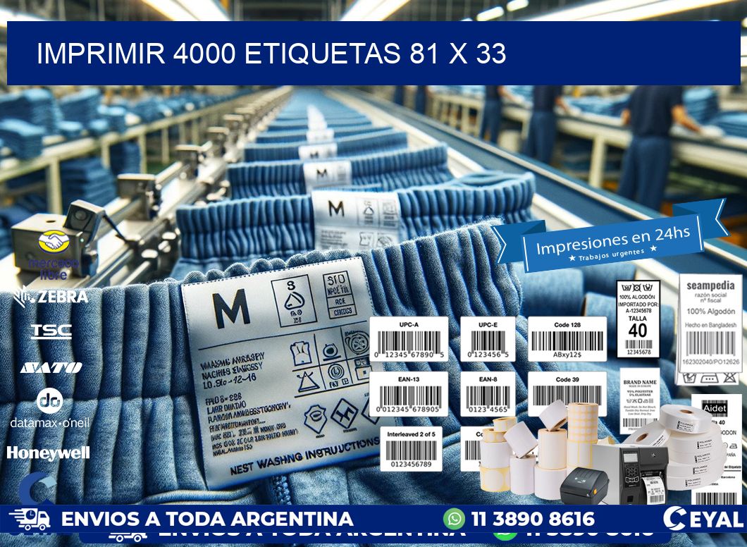 IMPRIMIR 4000 ETIQUETAS 81 x 33