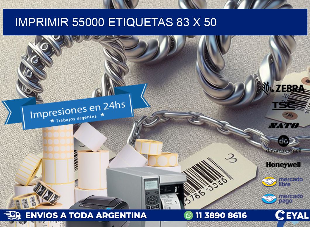 IMPRIMIR 55000 ETIQUETAS 83 x 50