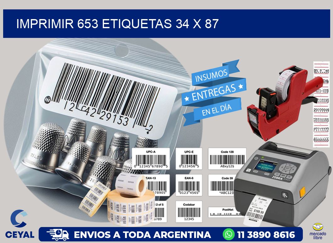 IMPRIMIR 653 ETIQUETAS 34 x 87