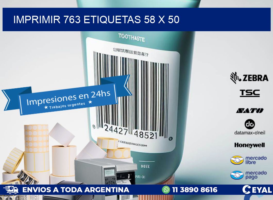 IMPRIMIR 763 ETIQUETAS 58 x 50