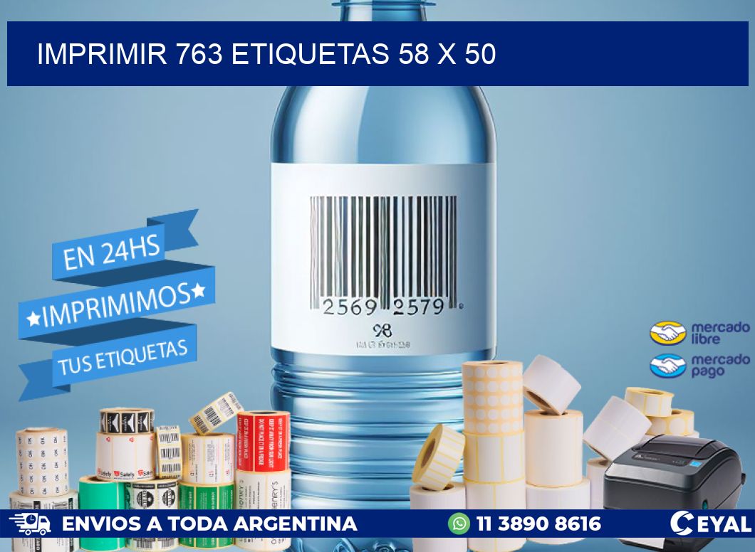 IMPRIMIR 763 ETIQUETAS 58 x 50