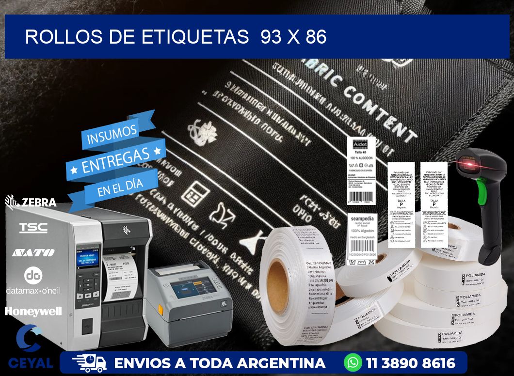 ROLLOS DE ETIQUETAS  93 x 86