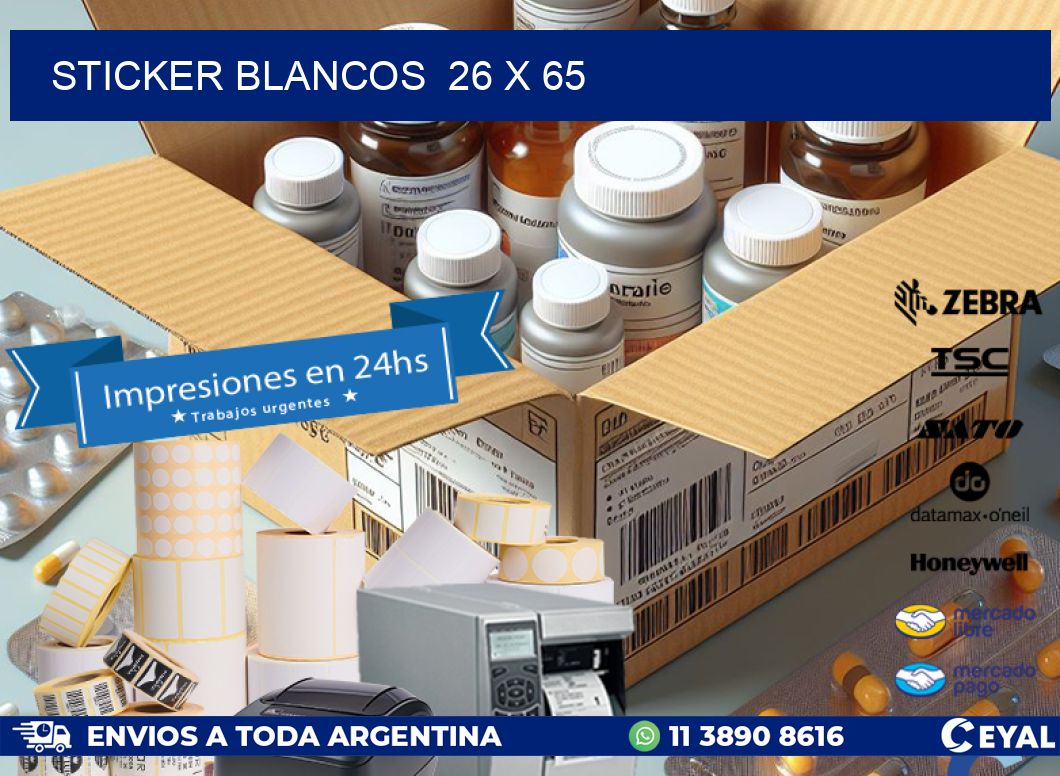 STICKER BLANCOS  26 x 65